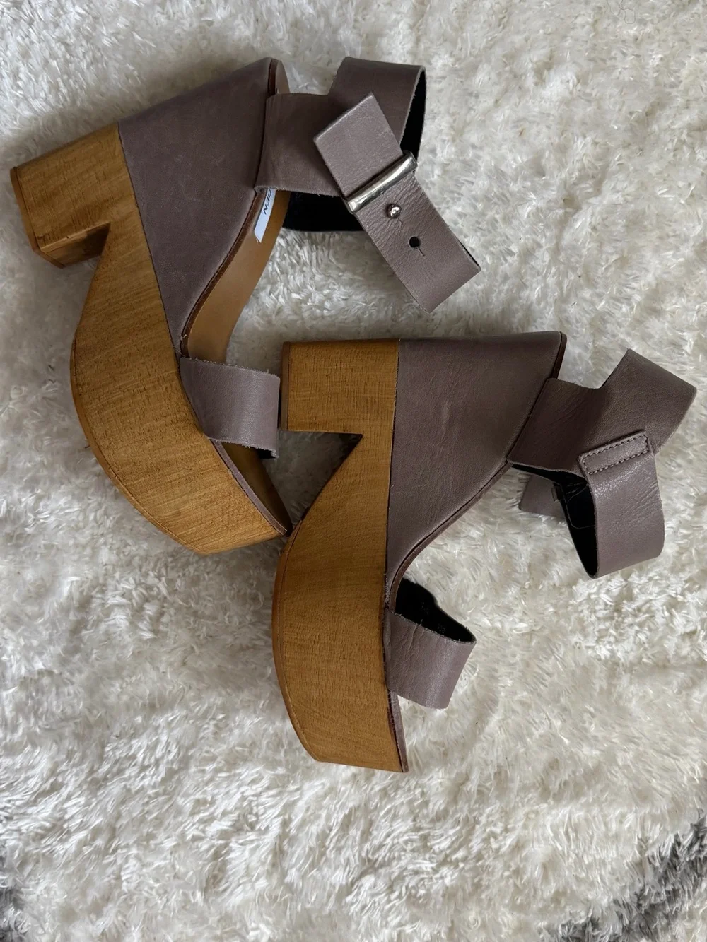 Steve Madden Taupe Platform Ankle-Strap Sandals